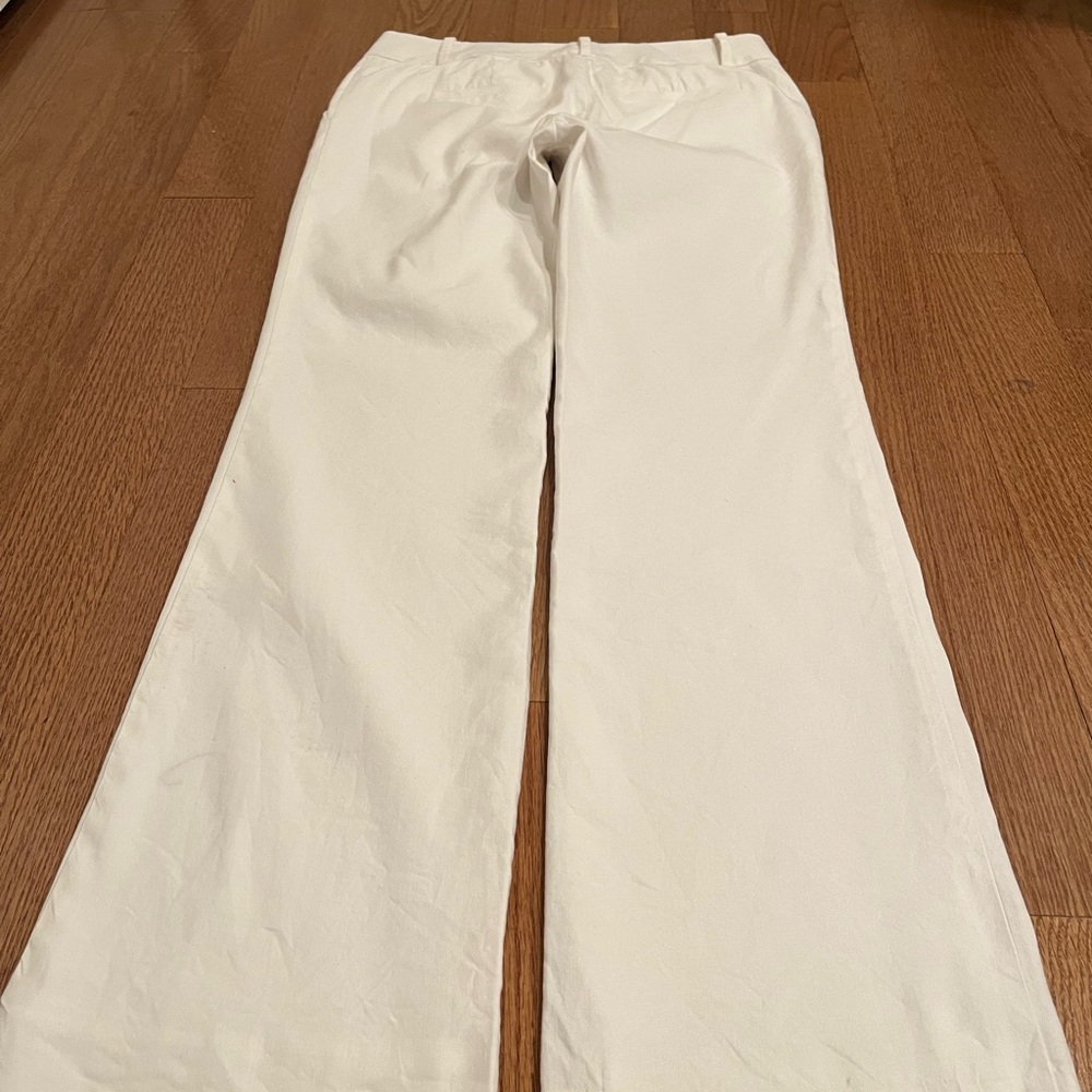 Ann Taylor White Flare lined Pants in 0P